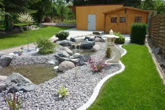 Jardin mineral rocaille bassin - Parisy Espaces Verts, paysagiste dans l'Eure (27)