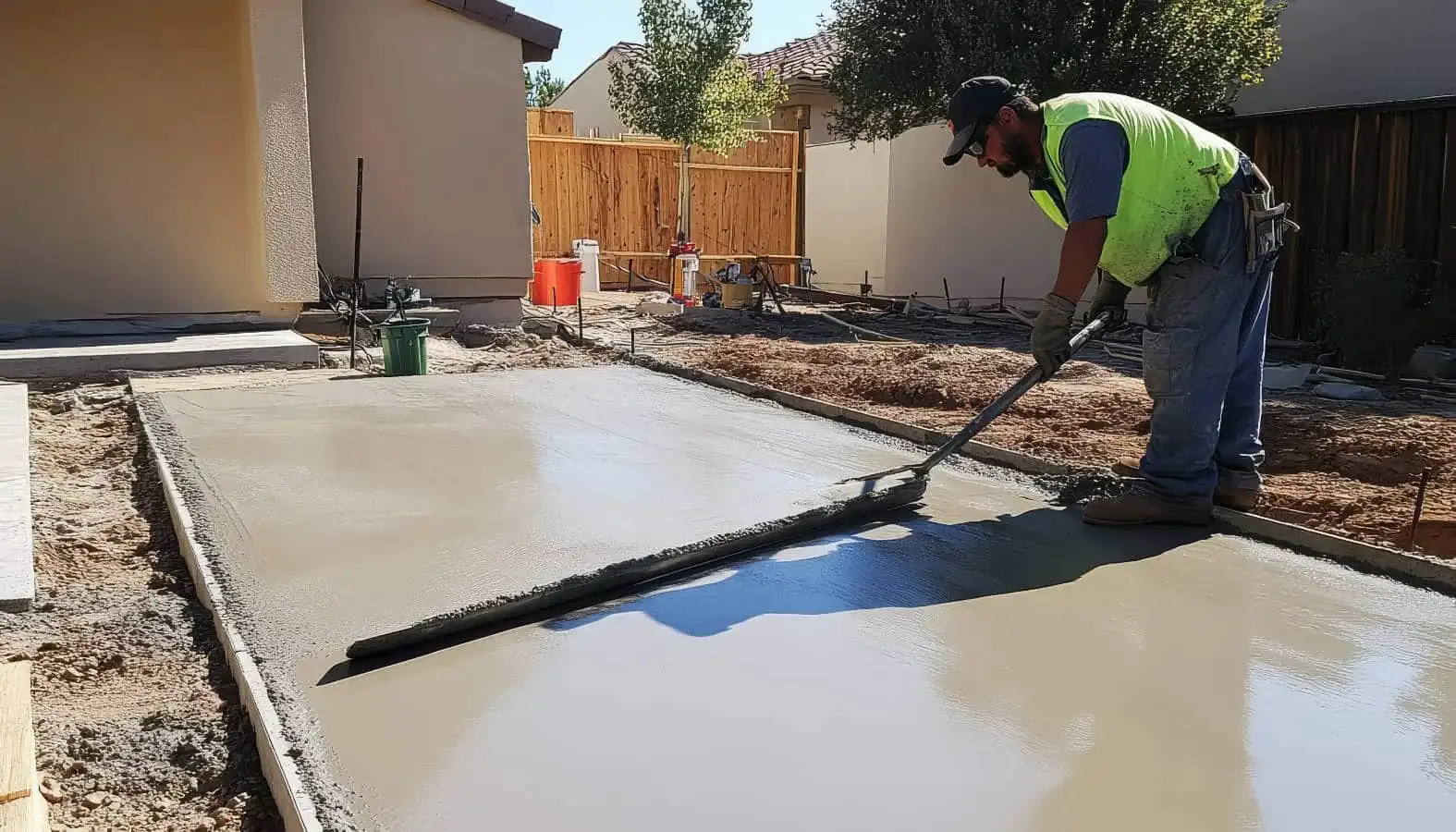 Terrasse beton coulee dalle - Parisy Espaces Verts, paysagiste dans l'Eure (27)
